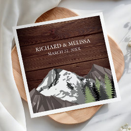 Rustic Wood Mountain Forest Wedding Servet