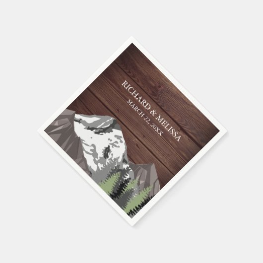 Rustic Wood Mountain Forest Wedding Servet (Hoek)
