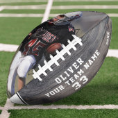 Rustic Wood Name Number Team Photo Football