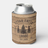Rustic Wood Natuur Trees Cabin Lodge Personalized Blikjeskoeler (Blikje Voorkant)