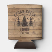 Rustic Wood Natuur Trees Cabin Lodge Personalized Blikjeskoeler (Achterkant)