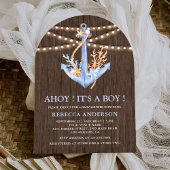 Rustic Wood Nautical Anchor Arch Baby shower Kaart