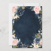 Rustic Wood Navy Blush Geometric Wedding Kaart (Achterkant)