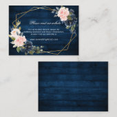 Rustic Wood Navy Blush Geometrische Website Detail Informatiekaartje (Voorkant / Achterkant)
