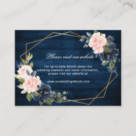 Rustic Wood Navy Blush Geometrische Website Detail Informatiekaartje