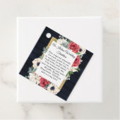 Rustic Wood Navy Burgundy Gold Floral Wedding Bedankjes Labels (In situ)
