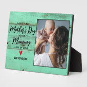 Rustic Wood Nieuwe Mummie Eerste Moederdag Fotoplaat (Zijkant)