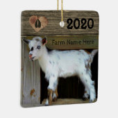 Rustic Wood Nigerian Dwarf Goat Hoofprint op hart Keramisch Ornament (Rechts)