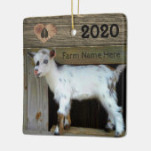 Rustic Wood Nigerian Dwarf Goat Hoofprint op hart Keramisch Ornament (Links)