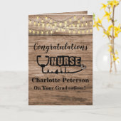 Rustic Wood Nurse Afstuderen-felicitatiekaart Kaart (Gele Bloem)