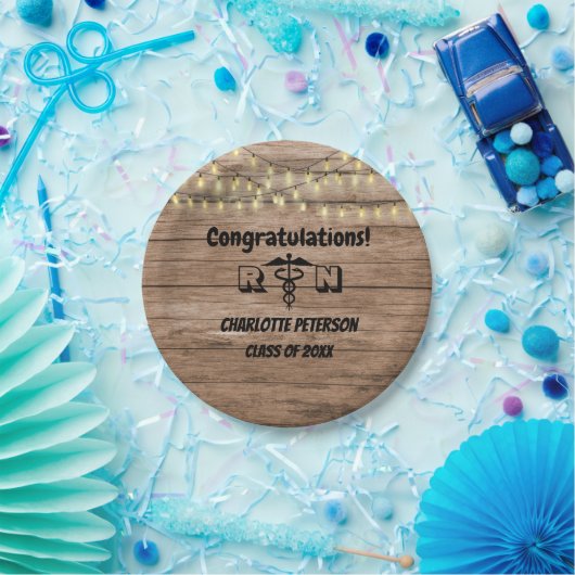 Rustic Wood Nurse Graduse Party Paper Bord (Feest)