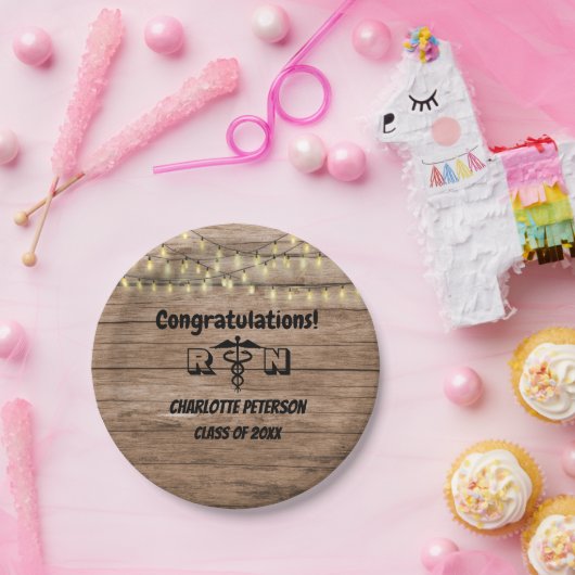 Rustic Wood Nurse Graduse Party Paper Bord (Feest)