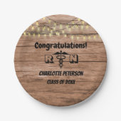 Rustic Wood Nurse Graduse Party Paper Bord (Voorkant)