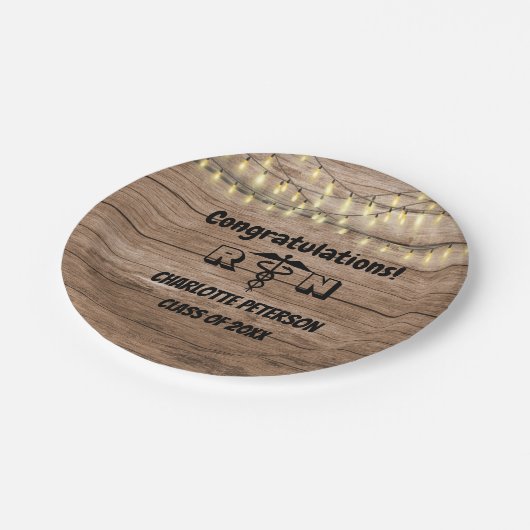 Rustic Wood Nurse Graduse Party Paper Bord (Gekanteld)
