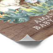 Rustic Wood Oerwoud WelkomstBaby shower Poster (Hoek)