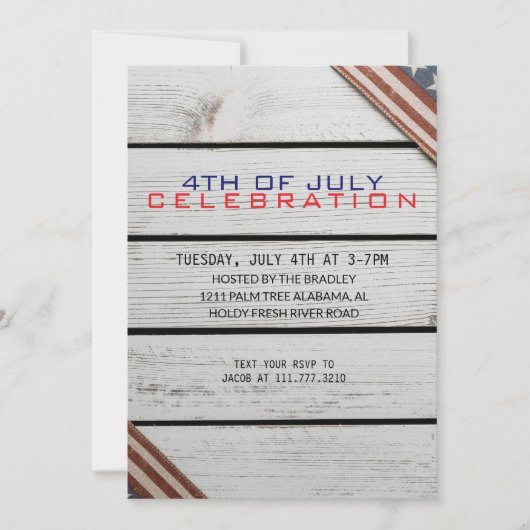 Rustic Wood op de Onafhankelijkheidsdag van 4 juli Kaart (Voorkant)
