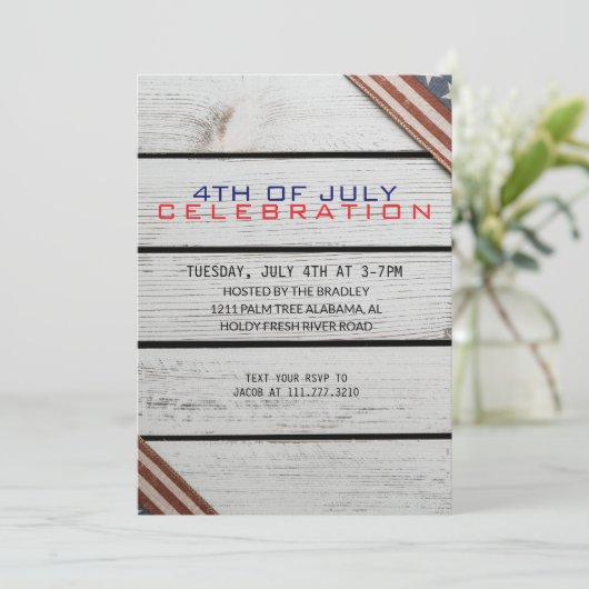 Rustic Wood op de Onafhankelijkheidsdag van 4 juli Kaart (Staand voorkant)