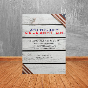 Rustic Wood op de Onafhankelijkheidsdag van 4 juli Kaart