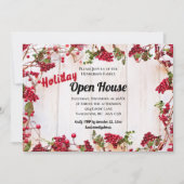 Rustic Wood Open House nodigt kerstFeestdagen uit Kaart (Voorkant)
