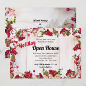 Rustic Wood Open House nodigt kerstFeestdagen uit Kaart (Voorkant / Achterkant)