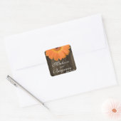 Rustic Wood Oranje Daisy Wedding Favor Stickers (Envelop)