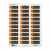 Rustic Wood Oranje Gerber Daisy Adresetiketten Etiket (Full Sheet)