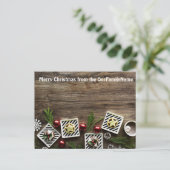 Rustic Wood Ornaments kerstmis past Briefkaart aan (Staand voorkant)