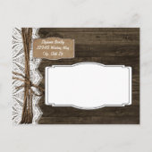 Rustic Wood Paars Daisy Save the Date Briefkaarten (Achterkant)
