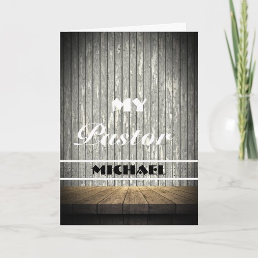 Rustic Wood Pastor Appreciation Card Kaart (Voorkant)