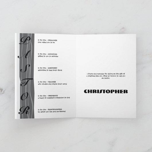 Rustic Wood Pastor Appreciation Card Kaart (Binnen)