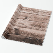 Rustic Wood Pattern Cadeaupapier (Uitgerold)