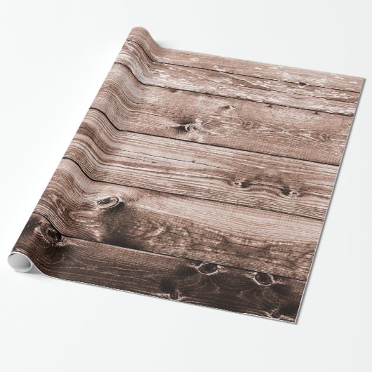 Rustic Wood Pattern Cadeaupapier (Uitgerold)