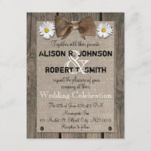 Rustic Wood Pattern Wedding Invitation