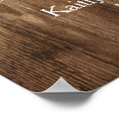 Rustic Wood Peonies & Lights Wedding Welcome Poster (Hoek)