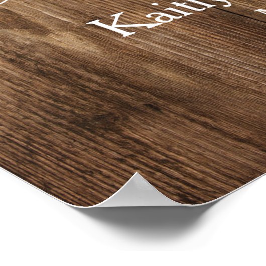 Rustic Wood Peonies & Lights Wedding Welcome Poster (Hoek)