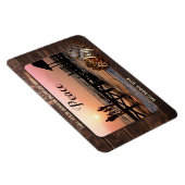 Rustic Wood Personalized Holiday Photo Magnet Magneet (Rechterzijde)