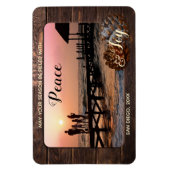 Rustic Wood Personalized Holiday Photo Magnet Magneet (Verticaal)