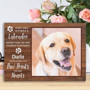 Rustic Wood Pet Dog Labrador Retriever Memorial Fotoplaat