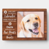 Rustic Wood Pet Dog Labrador Retriever Memorial Fotoplaat (voorkant)