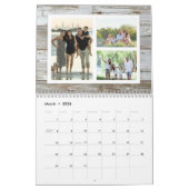 Rustic Wood Photo Collage 36-Afbeelding familie Kalender (Mar 2026)