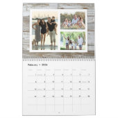 Rustic Wood Photo Collage 36-Afbeelding familie Kalender (Feb 2026)