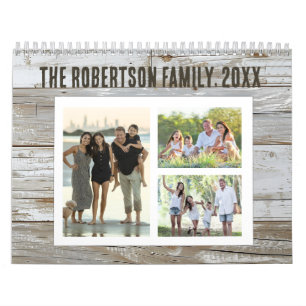 Rustic Wood Photo Collage 36-Afbeelding familie Kalender