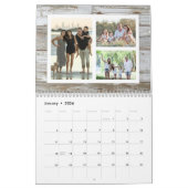 Rustic Wood Photo Collage 36-Afbeelding familie Kalender (Jan 2026)