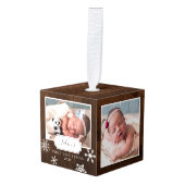 Rustic Wood Photo Collage Snow Decoratie (Voorkant hoekig)