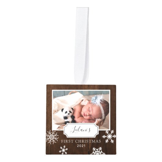 Rustic Wood Photo Collage Snow Decoratie (Voorkant)