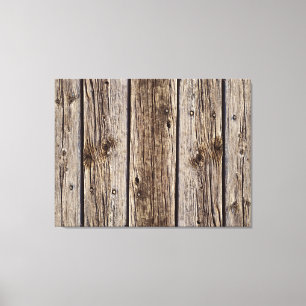 Rustic Wood Photo Realistic Aged Boards Canvas Afdruk