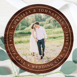 Rustic Wood Photo Return Label