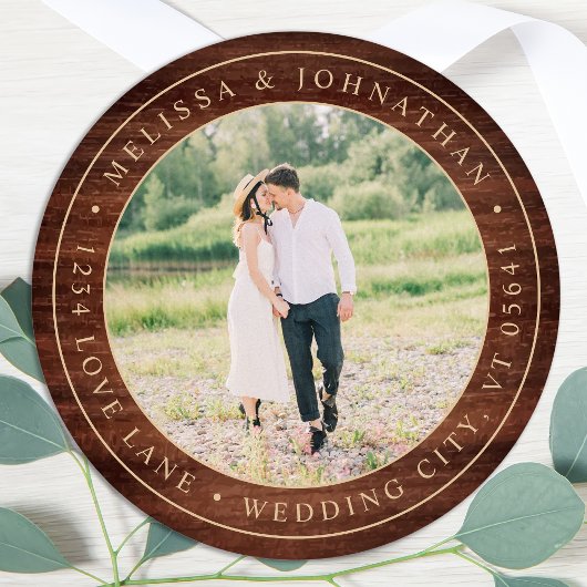 Rustic Wood Photo Return Label