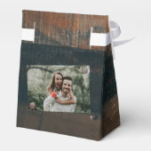 Rustic Wood Photo Wedding Bedankdoosjes (Achterkant)