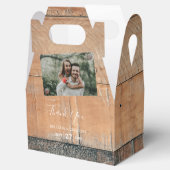 Rustic Wood Photo Wedding Bedankdoosjes (Geopend)